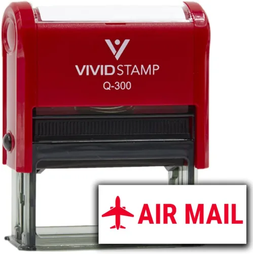 Vista 5 de Vivid Stamp AIR MAIL Sellos de goma autoentintados (tinta negra) - Q-300 Negro