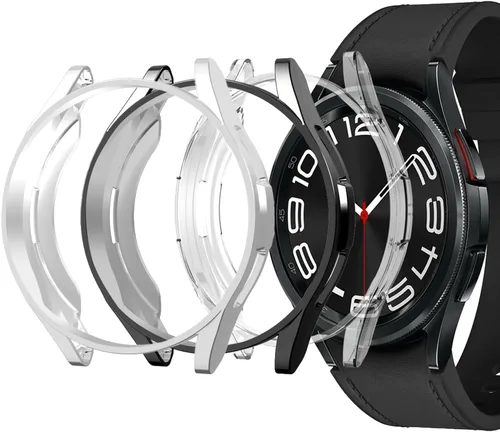 Vista 18 de Funda compatible con Samsung Galaxy Watch 6 Classic de 1.693 in 2023, suave TPU chapado en todo el contorno, a prueba de arañazos, funda protectora