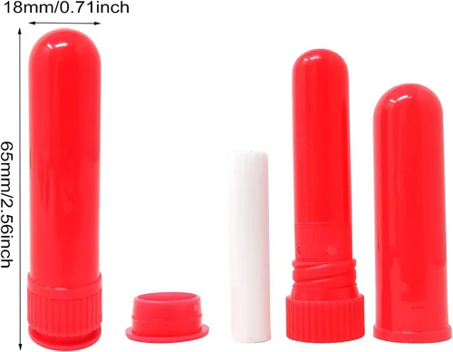 Vista 2 de Honbay 10 tubos inhaladores de aromaterapia de plástico en blanco, tubos difusores de aroma nasal vacíos, accesorios de aceite esencial con mechas