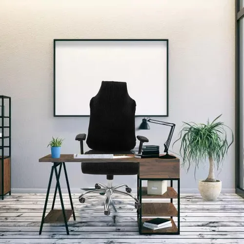 Vista 7 de Funda para silla de color puro, protector de asiento suave para silla de escritorio para silla de oficina, comedor (negro)