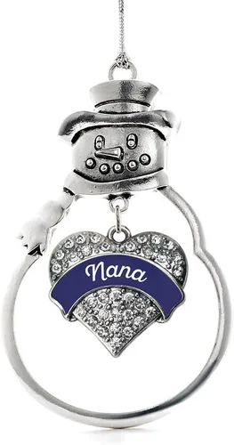 Vista 222 de Inspired Silver - Big Sis - Adorno de Navidad plateado - Adorno de árbol de Navidad con dije de corazón con circonita cúbica - Decoración colgante