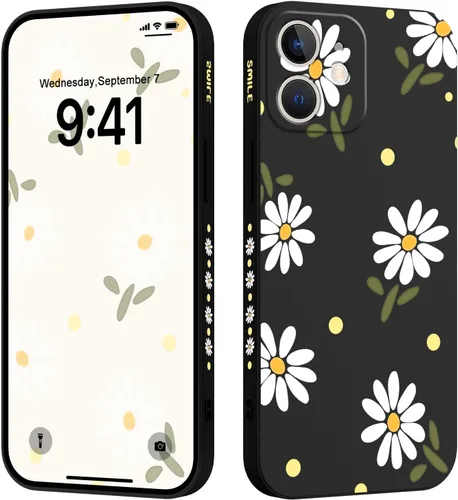Vista 23 de LEECG Funda para iPhone 12 Pro Max, diseño creativo con estampado floral de mariposa de astronauta, funda de teléfono antiarañazos, forro