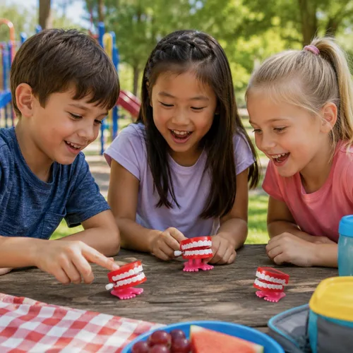 Vista 8 de The Dreidel Company Juguetes de dientes que muerden y parlotean los dientes para niños, recuerdos de fiesta de cumpleaños, regalos novedosos
