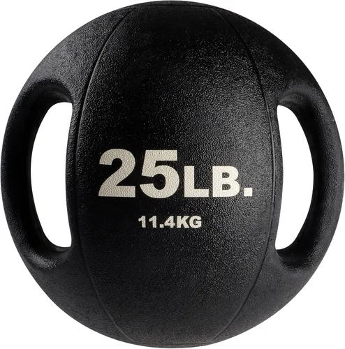 Vista 6 de Body-Solid Pelotas medicinales de ejercicio resistentes con asas dobles, pelota medicinal de agarre de goma antideslizante duradera