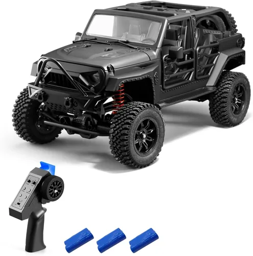 Vista 10 de GoolRC 1:12 escala 4 ruedas coche de control remoto, camión todoterreno con luces, 2.4G control remoto oruga Negro