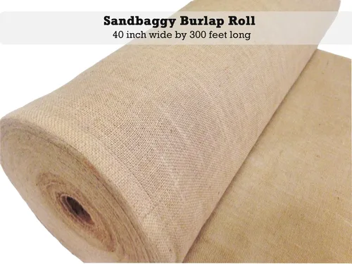 Vista 2 de Sandbaggy Rollo de tela de arpillera 40 pulgadas por 300 pies Ideal para jardín, patio, boda, manualidades, mesas de decoración Fabricado