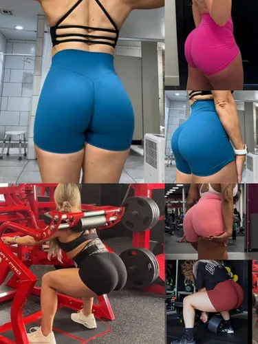 Vista 6 de Sunzel Pantalones cortos de ciclismo sin costuras frontales para mujer con bolsillos, pantalones cortos de yoga, entrenamiento, gimnasio, ciclismo