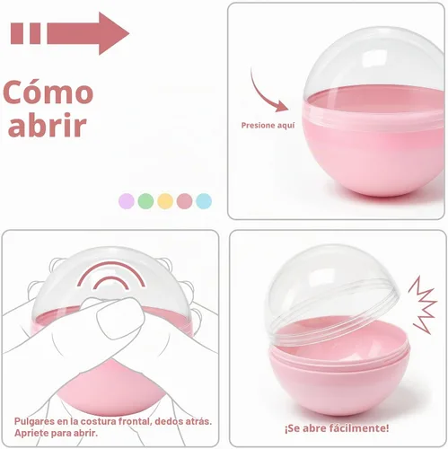 Vista 6 de 50 Cápsulas de Máquina Expendedora de Colores de 2 Pulgadas, Cápsulas de Máquina de Chicles, Recipiente de Bolas de Plástico, Bolas Rellenables