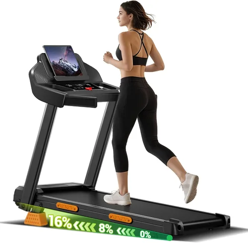 Vista 8 de CURSOR FITNESS Cintas de correr inclinadas al 16% para el hogar con 3