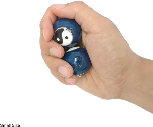 Vista 3 de Top Chi Yin Yang Baoding - Bolas con soporte de bambú (tamaño pequeño, 1.4 pulgadas)