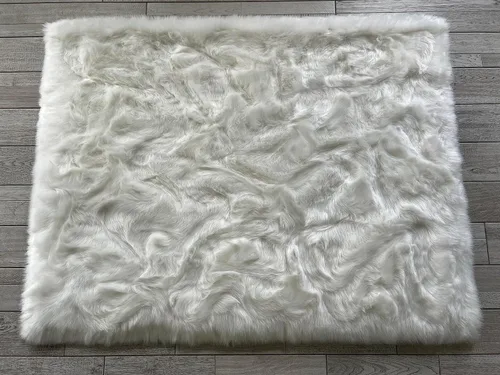 Vista 28 de LAMBZY Elegante y sofisticada alfombra rectangular de piel de oveja (beige, 2 x 3 pies)