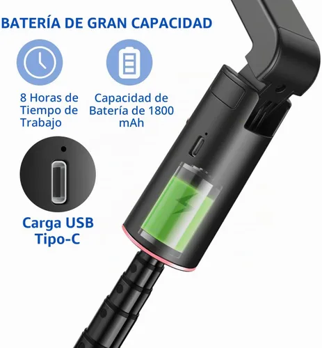 Vista 9 de Trípode extensible de seguimiento facial automático con luz, trípode