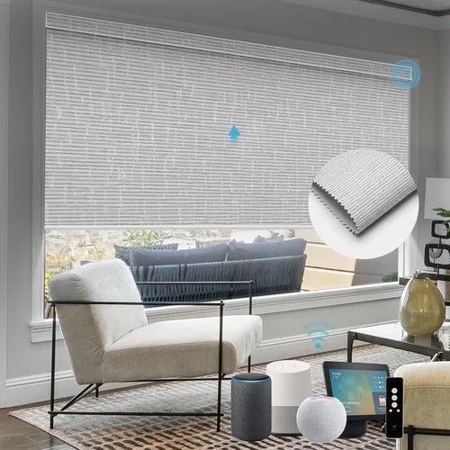 Vista 26 de SmartWings Persianas Motorizadas con Sombras para Ventana Control Remoto Funciona con Thread Apple Homekit Z-Wave Alexa 100% Blackout de Doble Cara
