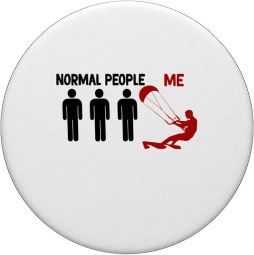 Vista 3 de funny Kiteboarding normel pepole me Kitesurf Kiteboarder men PopSockets Standard PopGrip