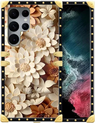 Vista 26 de Funda compatible con Samsung Galaxy S22 Ultra, funda protectora de TPU suave a prueba de golpes de 4 libélulas en la flor para Samsung Galaxy S22