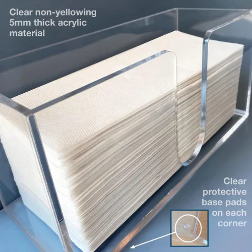 Vista 2 de Toallero de papel acrílico (acrílico de 0.197 in), dispensador de toallas de papel para encimera, baño, cocina