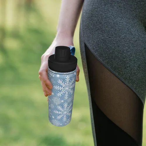 Vista 7 de Blooming Poppies - Botella de agua deportiva a prueba de fugas, 18 onzas, botellas de agua aisladas para bicicletas, fitness, yoga, senderismo, etc.