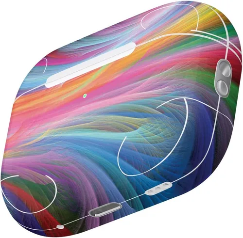 Vista 3 de MightySkins Skin compatible con Apple AirPods Pro 2 - Rainbow Waves Funda de vinilo protectora, duradera y única Fácil de aplicar, quitar