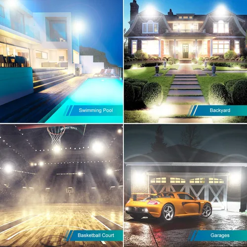 Vista 6 de USTELLAR Paquete de 3 luces LED de 80 W para exteriores, cableadas, brillantes, 800 W, equivalente a 24000 lúmenes, luz de seguridad, lámpara