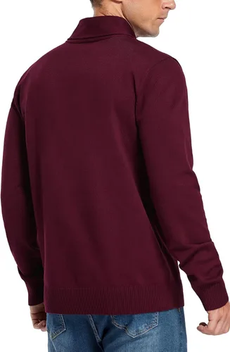 Vista 4 de NITAGUT Suéter casual de manga larga con cuello de chal para hombre