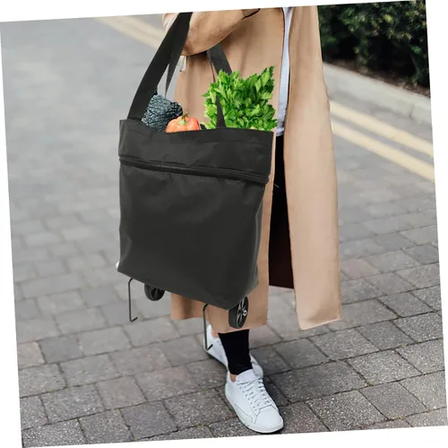 Vista 5 de Cabilock Bolsa de la carretilla Bolsa de compras plegable con ruedas Bolsa de comestibles plegable Bolsa de lavandería