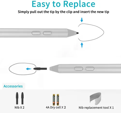 Vista 6 de Lápiz óptico para Microsoft Surface, con 1024 niveles de sensibilidad a alta presión, compatible con Surface Pro X/8/7/6/5/4/3, Surface Book 3/2/1