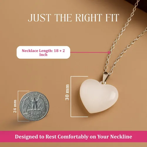Vista 121 de Gempires Love - Collar con colgante de cristal de corazón para mujer, chapado en plata, cadena ajustable de 18 + 2 pulgadas