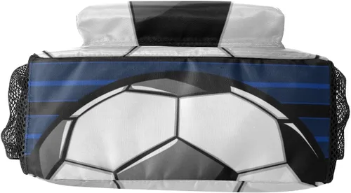 Vista 3 de Balón de fútbol brillante azul personalizado personalizado mochila diaria para adultos bolsa diaria para viajes deportivos, paquete casual