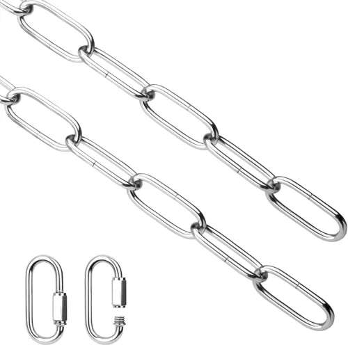 Vista 12 de Helunsi Cadena de iluminación, cadena de lámpara de bronce de 6 pies, extensión de cadena de araña de metal con bloqueo de enlace de conexión