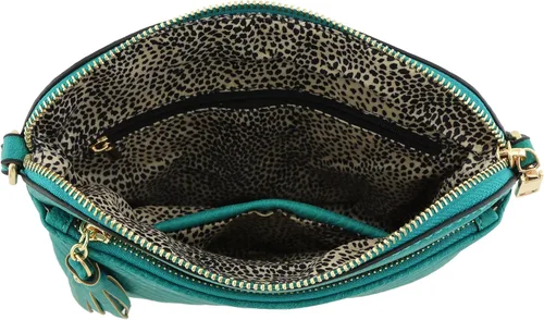 Vista 6 de Bandolera o bolsa mediana con patrón triangular, de estilo cruzado, acolchada y con borla