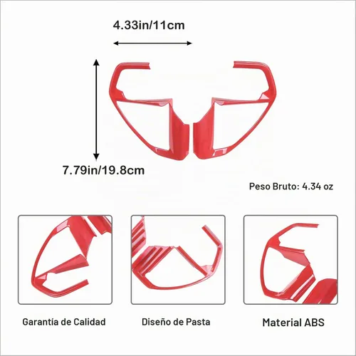 Vista 8 de Marco de botón de dirección para Toyota Tundra/Sequoia 2022+ y Tacoma 2024+ Aunginsy Car Central Control Steering Panel Protector Cover, Center