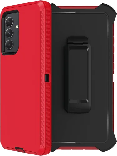 Vista 8 de Funda para Samsung Galaxy A14 5G con funda de clip para cinturón, 2 protectores de pantalla de vidrio, resistente grado militar, cuerpo completo, a