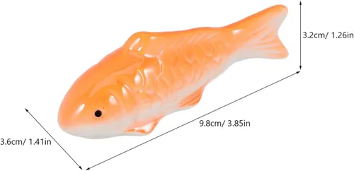 Vista 5 de Toddmomy Adorno flotante de peces para decoración de acuario, 3.85 x 1.41 x 1.25 pulgadas, adorable acento de pecera de cerámica con diseño realista