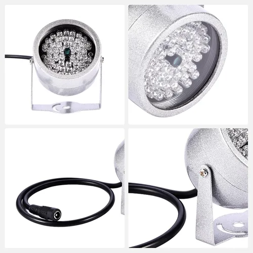 Vista 8 de ASHATA Luz infrarroja infrarroja IR de visión nocturna de 48 LED para cámara de seguridad CCTV y cámara IP, gran angular de 60°, a prueba de agua