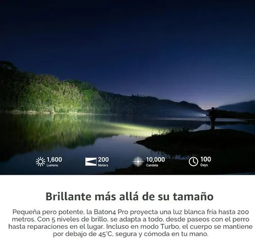 Vista 2 de OLIGHT Baton4 Pro EDC linterna recargable, 1600 lúmenes pequeño bolsillo luz LED con interruptor táctico y carga dual magnética y USB C, IPX8