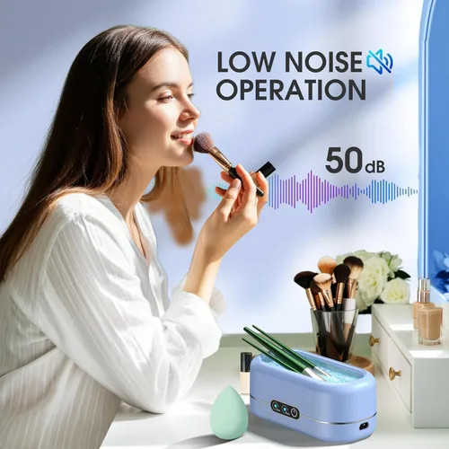 Vista 5 de Limpiador ultrasónico profesional de joyas con temporizador digital, máquina limpiadora ultrasónica de 50KHz con acero inoxidable 304 para joyas