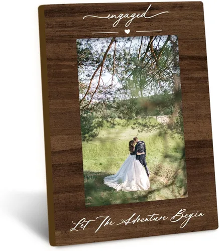 Vista 12 de Marco de fotos de compromiso para parejas recién casadas de 4 x 6, regalos de compromiso para parejas, regalo de recién casados, regalos de boda