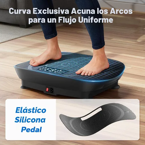 Vista 2 de Merach CV30 Curved Vibration Plate Exercise Machine for Lymphatic Drainage Negro