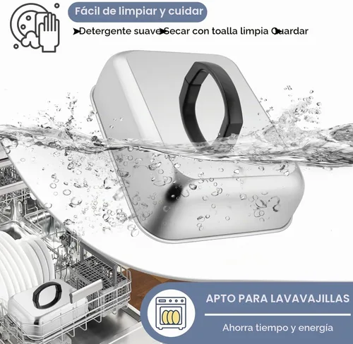 Vista 4 de HaSteeL Juego de cúpulas para fundir queso de 2 piezas, cubierta de vaporización y untado rectangular de acero inoxidable de 9x7 pulgadas, cúpula