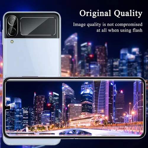 Vista 5 de Paquete de 6 protectores de pantalla para Samsung Galaxy Z Flip 4, protector de pantalla interno flexible EPU y protector de lente de cámara