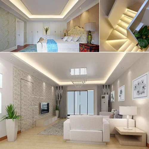 Vista 3 de SUYOOULIN Tira de luces LED, 3.3 pies/3.3 ft súper brillante 4000 lúmenes, 2835 180 LEDs/S/M tiras de luz LED, alto voltaje AC110V-130V Waterpoof