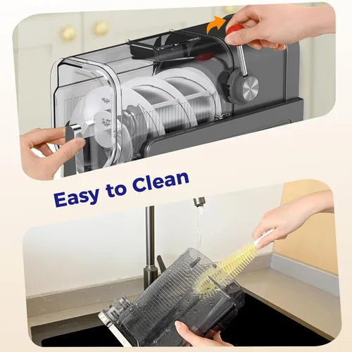 Vista 8 de Máquina de granizado para el hogar, no necesita hielo, con limpieza automática, reserva de un solo toque y 6 programas preestablecidos para bebidas
