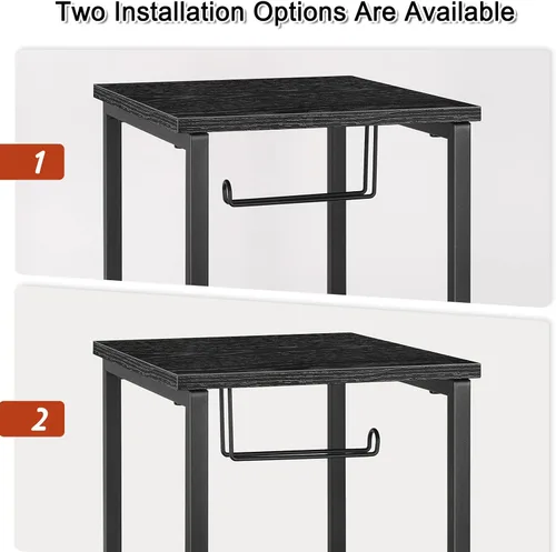 Vista 7 de OYEAL Armario de almacenamiento de papel higiénico negro pequeño estante lateral de baño con cajón estrecho gabinete de almacenamiento de toallas