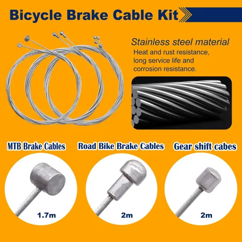 Vista 2 de weideer Cable de freno de bicicleta Cable de cambio Kit de carcasa de cable de bicicleta Kit de cable de freno de bicicleta Línea de transmisión