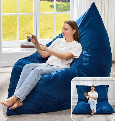 Vista 30 de Hobestluk Adult Bean Bag Chair 3 in 1 Convertible Large Bean Bag Sofa Ash Grey