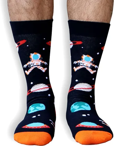 Vista 2 de Calcetines de algodón divertidos y acogedores para hombre, calcetines de algodón novedosos para hombre, talla 7-12
