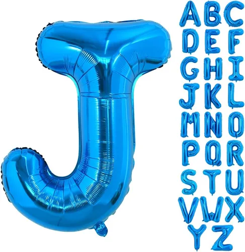Vista 9 de Globos TONIFUL de 40 pulgadas, grandes, azules, con letras B gigantes, globos de alfabeto de papel de aluminio, mylar, grandes globos
