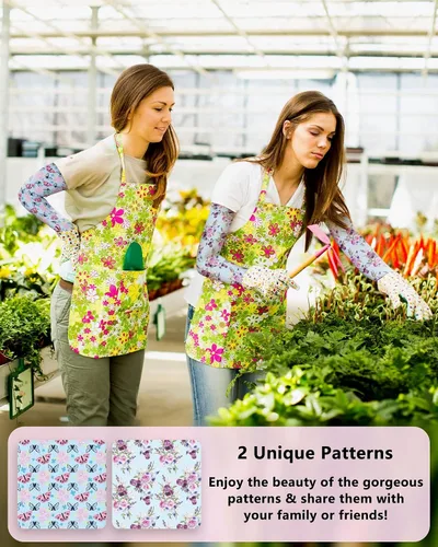 Vista 3 de 2 Pairs Gardening Sleeves for Women Sun Protection Arm Sleeves for Women Anti-Slip Floral Gardening Sleeves