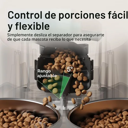 Vista 2 de PETLIBRO Comedero Automático para Gatos para 2 Gatos, Comederos WiFi 5G y 2.4G para Mascotas, Dispensador Programable de Comida para Gatos de 5L