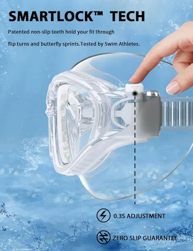 Vista 7 de Siliwo - Gafas de natación panorámicas de 180° para adultos, ultra cómodas, de silicona líquida, antivaho/UV, piscina y al aire libre, mujeres